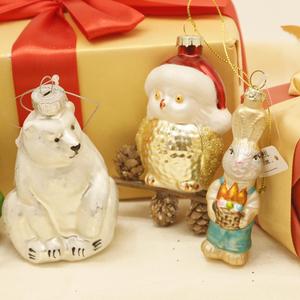 Décoration de Noël en verre personnalisée en gros, série animale, pour la vente au détail, ornement de Noël pour la maison, décoration de luxe - Product Image 3