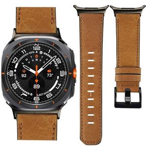 สายนาฬิกาหนังแท้แบบธุรกิจและลำลองสำหรับ Samsung Watch 8 พร้อมหัวเข็มขัดสแตนเลส ขายส่งจากโรงงาน - Product Image 1