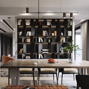 Estantería Modular de Acero Abierta de Fábrica China, Librería de Acero con Acabado Bronce Cepillado, Estante de Almacenamiento para el Hogar, para Sala de Estar - Product Image 2