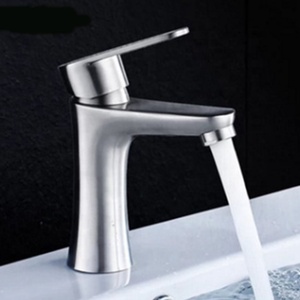 Duy nhất-xử lý tĩnh nhiệt thép không gỉ 304 chải kết thúc lưu vực Mixer tap hiện đại gốm nóng lạnh vòi nước cho phòng tắm sống - Product Image 4