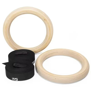 Anillas de Gimnasia de Madera de Doble Aro con Correas Numeradas de Ajuste Rápido, Entrenadores de Suspensión para Ejercicio Físico, Modelo XL - Product Image 1