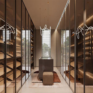 Ensemble de meubles garde-robe à guichet unique du fabricant placard de luxe sur mesure pour chambre à coucher rangement de luxe <span class=keywords><strong>avec</strong></span> portes en verre - Product Image 3