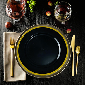 Assiette <span class=keywords><strong>de</strong></span> présentation en acrylique transparent <span class=keywords><strong>de</strong></span> 13 pouces avec bord doré, multicolore, pour la mise en <span class=keywords><strong>table</strong></span> <span class=keywords><strong>de</strong></span> mariage <span class=keywords><strong>et</strong></span> <span class=keywords><strong>de</strong></span> fête (vente en gros) - Product Image 6