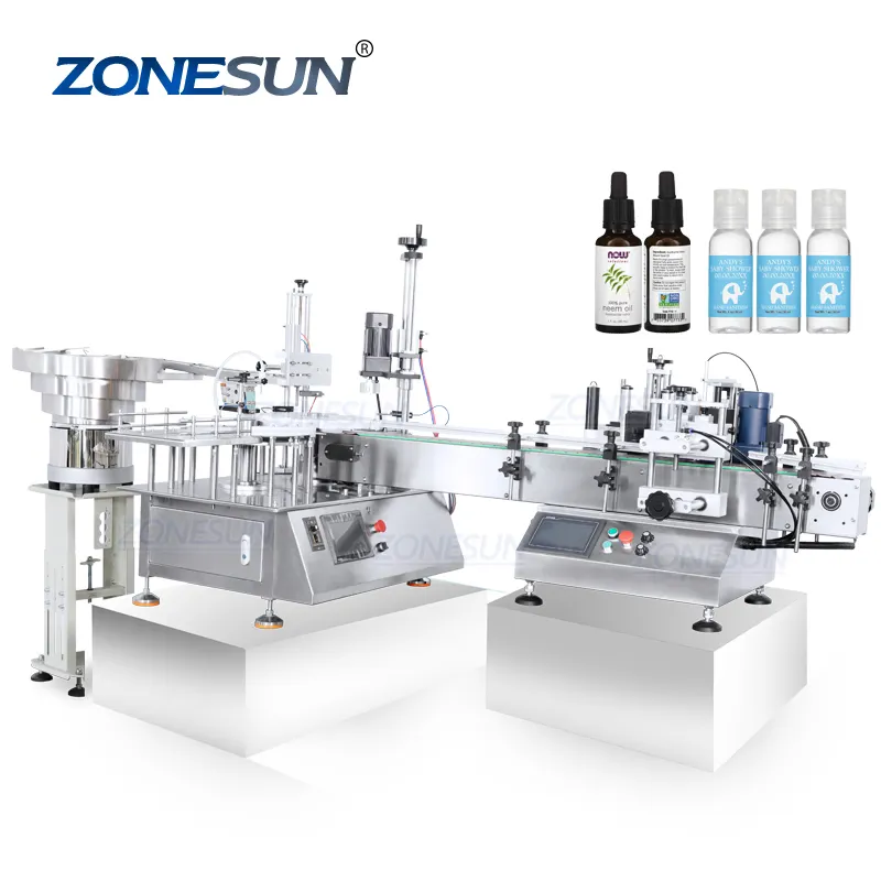 ZONESUN ZS-AFCL2 자동 데스크탑 소형 유리 병 에센셜 오일 안약 스프레이 병 충전 캡핑 라벨링 기계