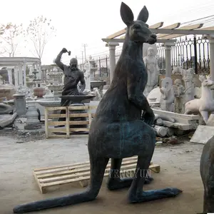 Tamanho grande animal de metal decorativo estátua de austarlion, enfeite canguru australiano, escultura em bronze