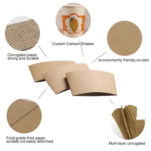 Disposable Coffee Cup Sleeve Paper Coffee Sleeves To Go Coffee Paper Cups Suitable For Home Shops And Cafes