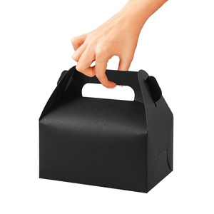 Scatola Portatile Pieghevole Nera in Carta con Manico di Nuovo Design per Confezionare Caramelle, Torte, Regali, Alimenti e Snack - Consegna Rapida - Product Image 2