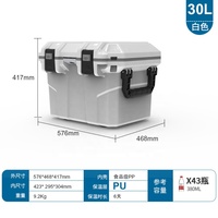 Glacière rotomoulée d'extérieur 12L 16L 30L, personnalisable, avec poignée portable, rigide, type chariot