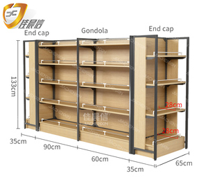 Steel Wood Combination Heavy Duty Freestanding Supermarket <strong>Shelves</strong> Convenience Store <strong>Display</strong> <strong>Unit</strong> - Product Image 3