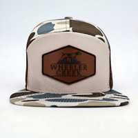 Hot Sale Custom 3D Embroidery Mens Leather Patch Logo Mesh Plain Richardson 168 7 Panel Trucker SnapBack Hat Cap