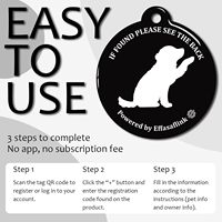 RFID 134,2 kHz & QR-Code Haustier-ID-Tag, Halsband anhänger, Hilfe für verlorene Haustiere nach Hause, Ersetzen des Mikrochips für Smart Auto Pet Door und Feeder