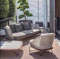 Canapé d'extérieur chaise de jardin en rotin table basse imperméable protection solaire rotin combinaison de meubles de loisirs