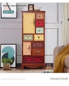 Mueble de Almacenamiento Estilo Americano Rústico, Armario de Madera Maciza, Estilo Mediterráneo, para Balcón, Sala de Estar, Dormitorio, Decoración - Product Image 4