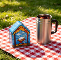 Boîte en fer blanc rectangulaire JH Adorable pour Noël, idéale pour biscuits, chocolats, bonbons, aliments pour bébés et hamburgers