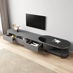 Liquidación de Existencias: Mueble para <span class=keywords><strong>TV</strong></span> con Acabado Texturizado, Acero al Carbono Esmerilado y Herrajes Premium para Sala de Estar/Hogar - Product Image 2