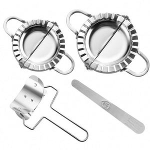 Stainless Steel 4-Piece Dumpling Maker <b>Set</b> Manual Dough Dumpling Skin Making Mold Dishwasher Safe <b>Baking</b> for Home Kitchen - Product Image 1