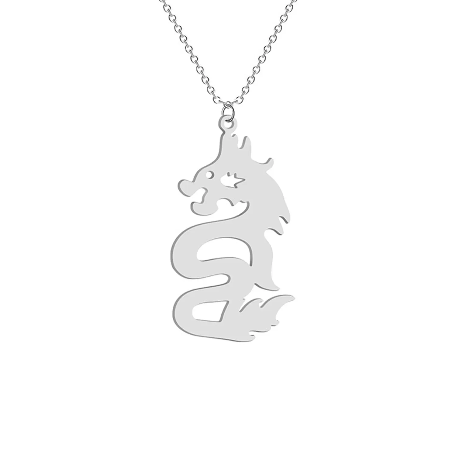 Collana drago pendente drago cinese acciaio inossidabile BASUESUN