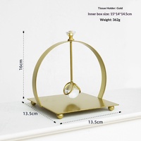 Porte-serviettes en métal électroplaqué de luxe de qualité supérieure pour restaurant, café, maison, table à manger, décoration de bureau