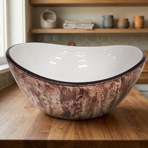 Lavabo de table en céramique bleu bicolore design moderne pour la maison, la cuisine et la salle de bain d'Inde - Product Image 2