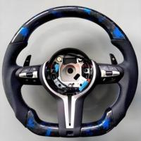 Volant personnalisé M Sport demi-cuir LED en carbone forgé pourBMW F10 F20 F30 F32 F36 M3 F80 M4 F82 M2 F87 X3 F25 F26 E90 E92