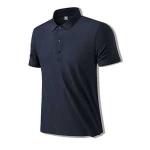 Polo en nylon pour homme, gris clair, manches courtes, vêtement d'été, tissu tricoté, coupe ajustée - Product Image 4