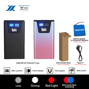 Lampe torche LED plate rechargeable USB étanche avec base magnétique 6 modes, mini lampe de travail COB, idéale pour l'EDC - Product Image 2