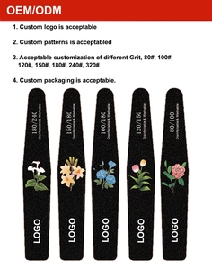Vente en gros de lime à ongles double face noire demi-lune rectangle droite et incurvée lime à ongles EVA noyau rouge personnalisé - Product Image 6