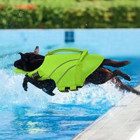 Gilet de sauvetage de luxe pour chien, réfléchissant, antidérapant, en polyester, avec ailettes, réglable et flottant, pour piscine et plage