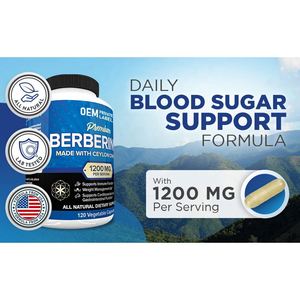 Custom Premium Berberine HCL 1200mg Plus Organic Ceylon Cinnamon Supports Glucosa Metabolism Berberine HCI Suplemento - Product Image 5