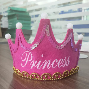 Gemengde Kleur Niet-Geweven Gloeiende Koning Prinses Kroon Led Verjaardagsfeestje Hoed Led Prins En Prinses Hoed Led Verjaardagskroon Voor Kinderen - Product Image 6