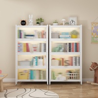 Armoire de rangement en métal à 5 niveaux avec portes rabattables, design moderne et gain de place, pour salon, bar à domicile, bureau, salle à manger, étagères réglables