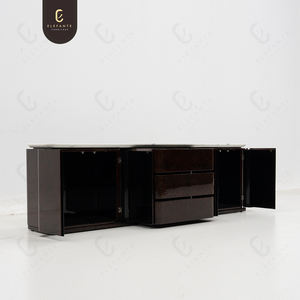 Meuble TV moderne et personnalisé de luxe Ensemble de support TV Table <span class=keywords><strong>en</strong></span> marbre Basses Mobilier de salon <span class=keywords><strong>Console</strong></span> TV <span class=keywords><strong>en</strong></span> <span class=keywords><strong>bois</strong></span> de noyer avec rangement - Product Image 6