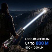 Lampe torche LED rechargeable étanche en alliage d'aluminium 3210 avec 1000 lumens, charge USB Type-C pour la réparation automobile, l'atelier et le camping