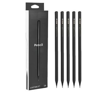 Emballage de boîte colorée Crayons en bois noirs Les crayons d'affaires haut de gamme et de style <span class=keywords><strong>simple</strong></span> conviennent comme cadeaux pour le client - Product Image 1