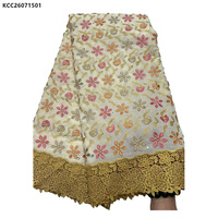 Kain Lace Swiss Kering 100% Katun Terbaru, Bordir Afrika, Kain Voile Katun dengan Batu