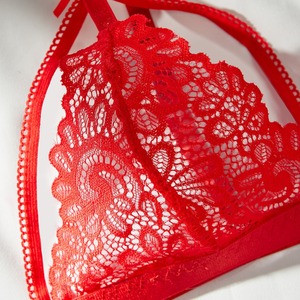 Lencería de encaje bordada con lazo estilo europeo y americano, calcetines colgantes, conjunto de tres piezas de ropa interior femenina, gran venta. - Product Image 4