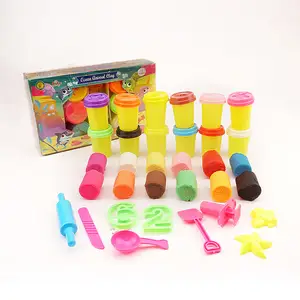 TOYSRUNNER ottimo servizio 12 pezzi Set di pasta da gioco naturale per bambini contenitori in plastica trasparente strumenti colorati pasta da gioco rimbalzante personalizzata
