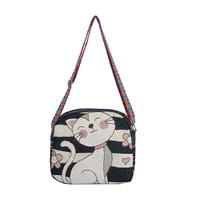 Nouveau sac à bandoulière pour femme, petit sac à double usage, motif d'éléphant brodé au fil d'or, style ethnique, mini sac à main tendance en toile