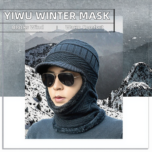 YIWU Winter Thermal <b>Face</b> Mask Windproof Fleece Bike Balaclava Comfortable Knitted Hat for Skiing Cycling Common Hood Headscarf - Product Image 2