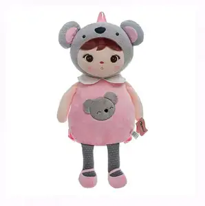 Mochila de juguete de felpa de dibujos animados personalizada para niños, bolso escolar de hombro para muñeca de guardería