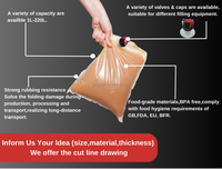 Distributeur de sacs aseptiques Bag-in-Box transparents 3L 5L pour remplissage à chaud de cocktails, vins, liquides, boissons gazeuses et autres boissons, avec robinet de distribution