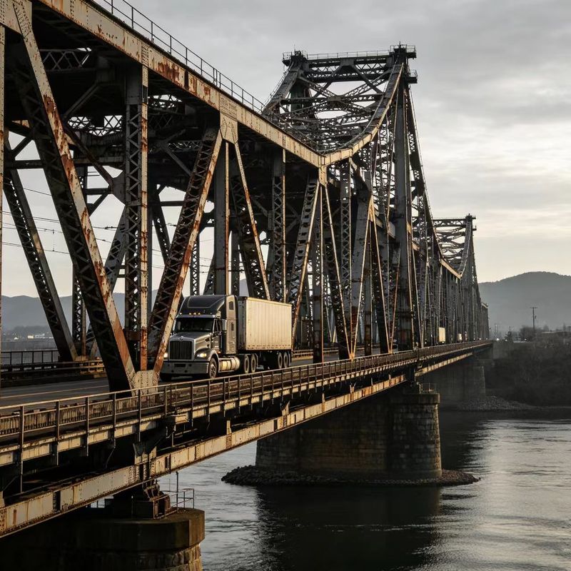 Industrial Steel Truss Bridge High Stability