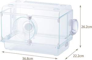 Cage transparente Jex Harmony Glass 360 Plus avec matériau PS pour <span class=keywords><strong>hamsters</strong></span> et petits animaux, utilisation en intérieur, toutes saisons, L36,8 D22,2 H26,2 cm - Product Image 3
