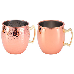 Bán buôn 16oz tấm đồng cổ điển Thép không gỉ Moscow Mule Mug tùy chỉnh vòng búa bia uống Moscow Mule cup - Product Image 6