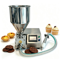 Machine de remplissage commerciale en acier inoxydable à écran tactile avec pistolet manuel pour tartelettes aux œufs, biscuits, cupcakes, crème, confiture, pâtisserie