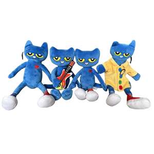 Petes le chat peluche jouet dessin animé Figurine chat bleu peluche poupée petite enfance éducation livre d'images poupée - Product Image 1