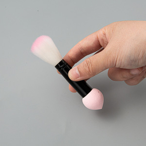 Brocha de Maquillaje de Doble Cabeza con Esponja, Brocha de Doble Cabeza <span class=keywords><strong>para</strong></span> Rubor, Herramientas <span class=keywords><strong>para</strong></span> Base de Maquillaje - Product Image 4