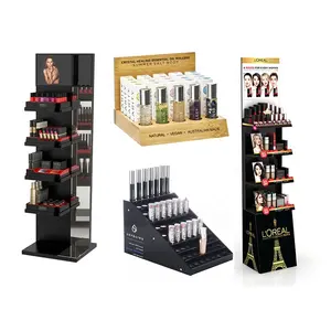 Wood Skincare On The Shelf PVC Display Tabletop Wire Flooring Display Stand Bamboo Flooring Paper Acrylic Cosmetic Stand Display