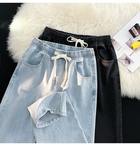 Nuovi <span class=keywords><strong>Jeans</strong></span> Stile Vintage Americano da <span class=keywords><strong>Uomo</strong></span>, Vestibilità Comoda, Gamba Dritta, <span class=keywords><strong>Vita</strong></span> Elastica, Pantaloni Casual di Tendenza a Gamba Larga - Product Image 6