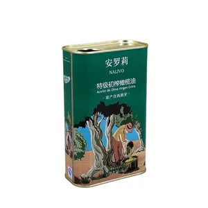 Factory price sale rectangular metal tin 500ml olive oil can